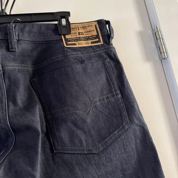 New Diesel Zatiny Bootcut Denim Jeans Dark Blue Rinse Button Fly US Sz 36x30 - Picture 8 of 13
